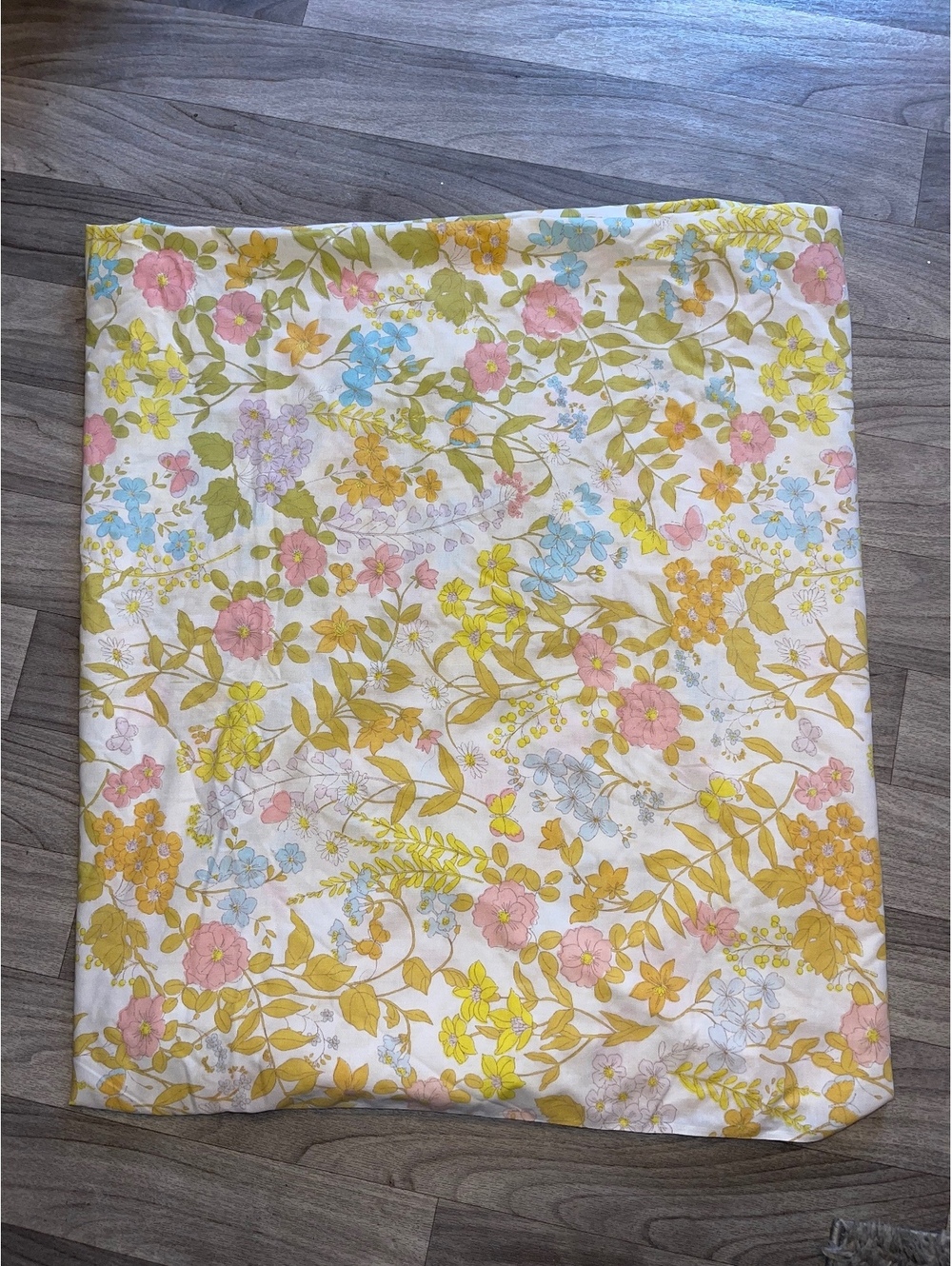 Vintage Floral Twin Flat Sheet